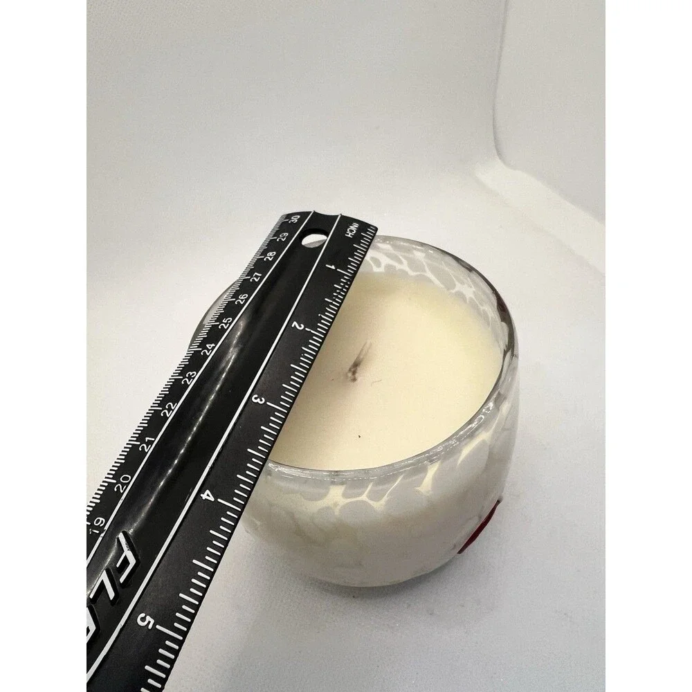 Anthropologie Icon Glass Candle white santa hat caramel spice wonderland winter